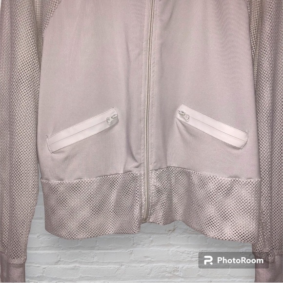 Net Sleeve Light Hooded Jacket with Pockets - Picture 5 of 7